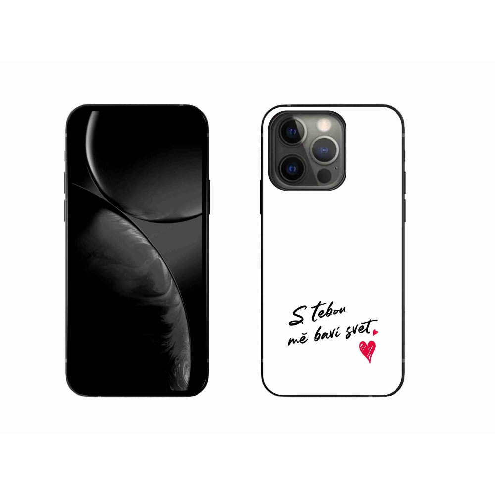 Gélový kryt mmCase na iPhone 13 Pro 6.1 - zamilovaný text 1 biele pozadie