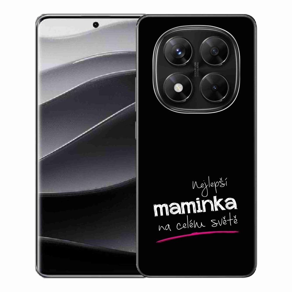 Gélový kryt mmCase na Xiaomi Redmi Note 14 Pro 5G/Poco X7 5G - najlepšia mamička 4 čierne pozadie