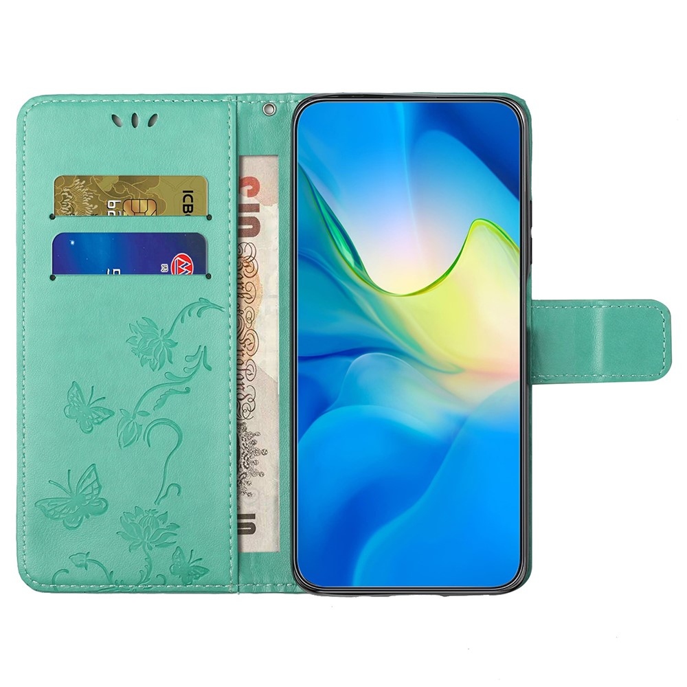 Flower knižkové puzdro na Xiaomi Redmi Note 14 5G - modrozelené