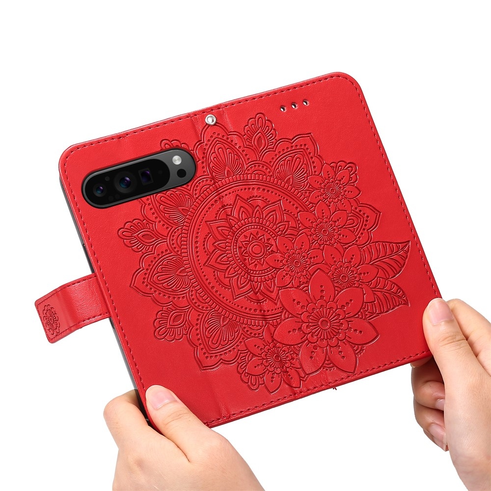 Mandala knižkové puzdro na Google Pixel 10 Pro XL/Pixel 9 Pro XL - červené