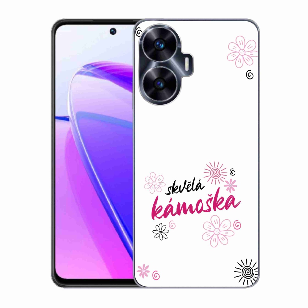 Gélový kryt mmCase na Realme C55 - skvelá kamoška biele pozadie