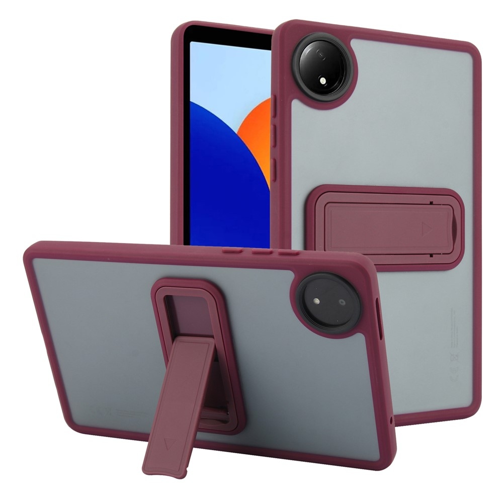 Skiny gélový obal s pevným chrbtom a výklopným stojanom na Xiaomi Redmi Pad SE 8.7 - vínový