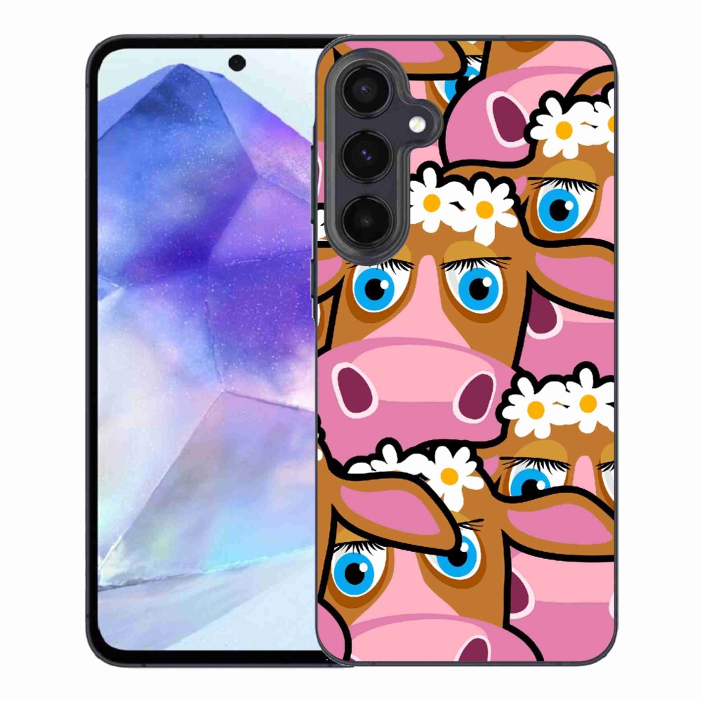 Gélový kryt mmCase na Samsung Galaxy A55 5G - kreslené kravičky