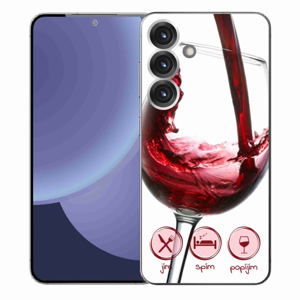 Gélový kryt mmCase na Samsung Galaxy S25+ - pohár vína červené