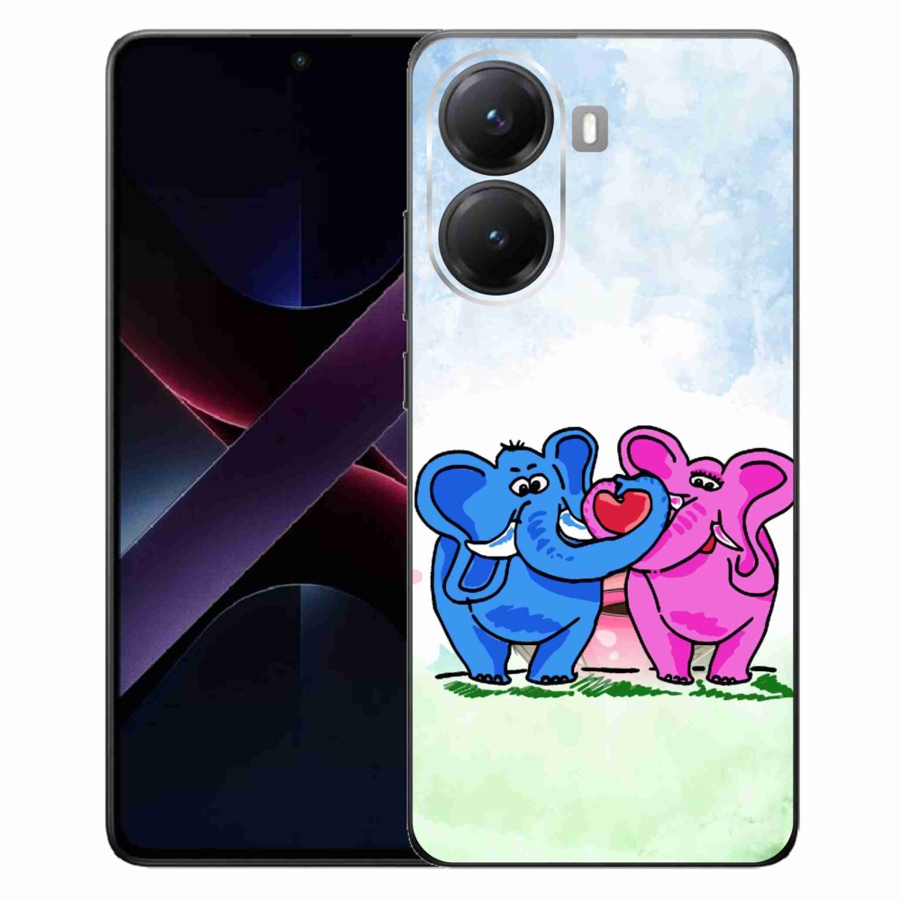 Gélový kryt mmCase na Xiaomi Poco X7 Pro 5G - zamilovaní slony