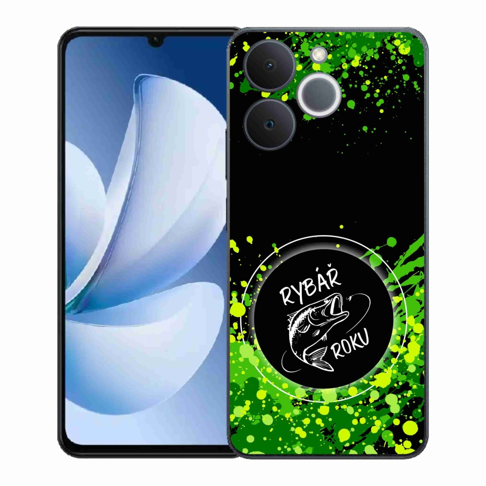 Gélový kryt mmCase na Realme Note 70T - rybár roku čierne pozadie