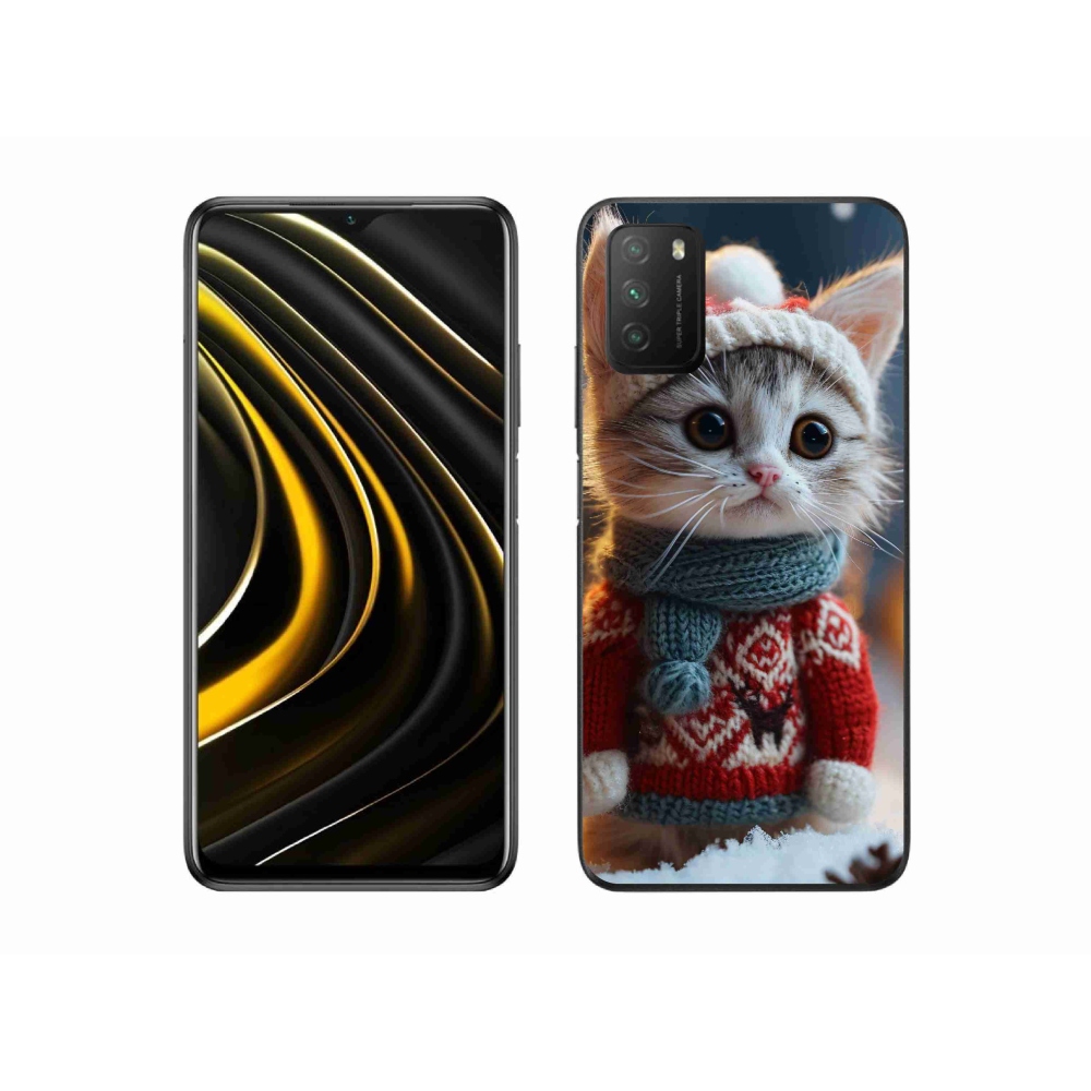 Gélový kryt mmCase na Xiaomi Poco M3 - mačiatko vo svetri