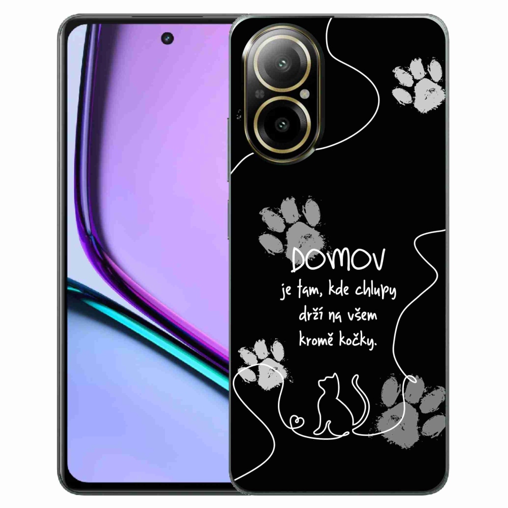 Gélový kryt mmCase na Realme C67 - mačacie motív čierne pozadie