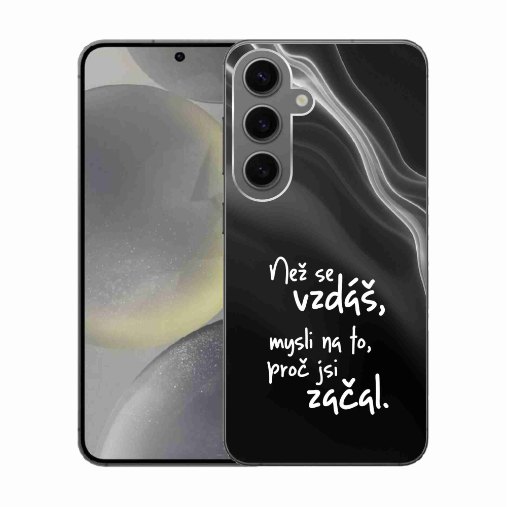 Gélový kryt mmCase na Samsung Galaxy S24 - citát 2 čierne pozadie