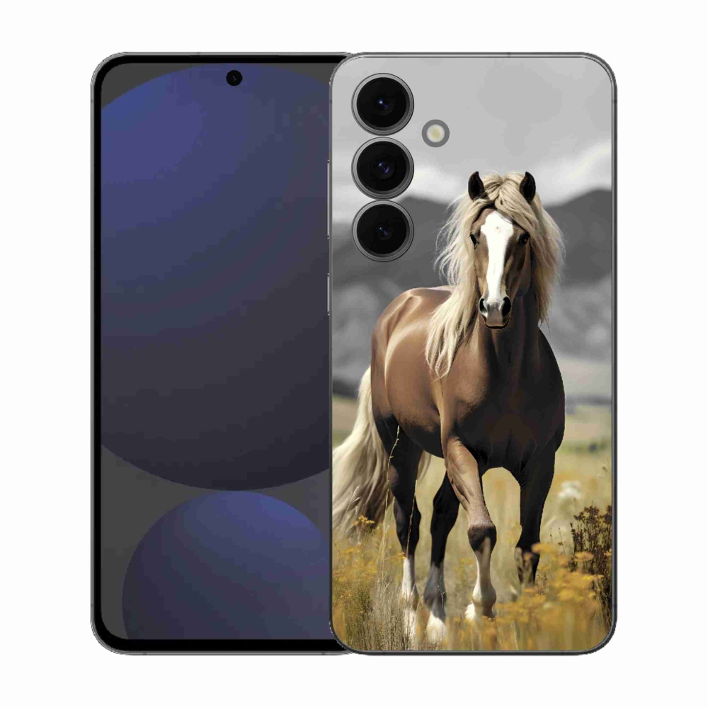 Gélový kryt mmCase na Samsung Galaxy S25 FE - hnedý kôň 1