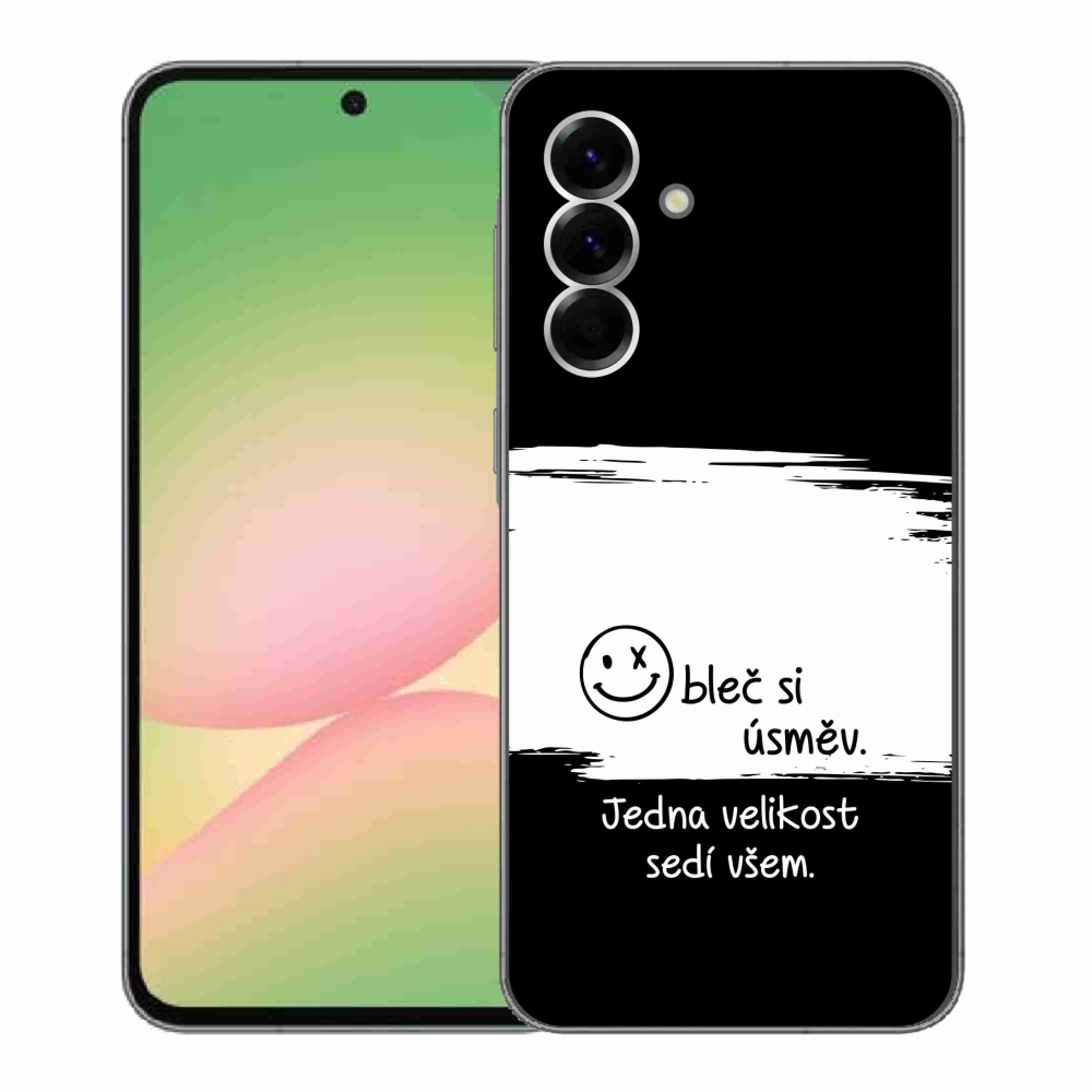 Gélový kryt mmCase na Samsung Galaxy A56 5G - vtipný text 8 bieločierne pozadie