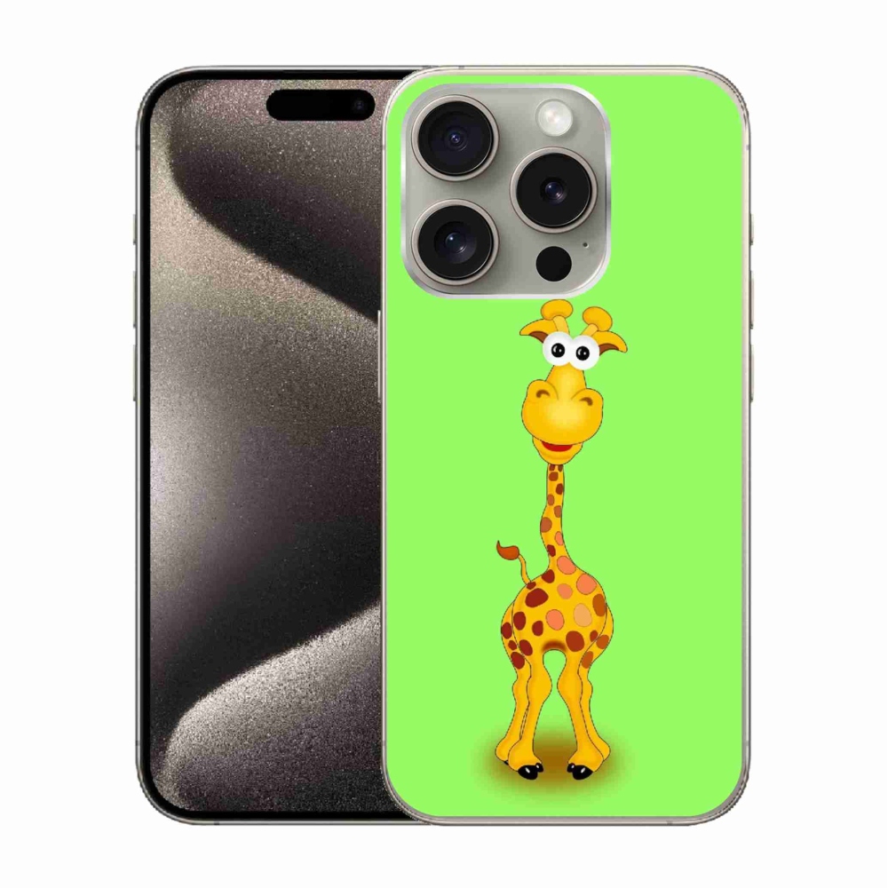 Gélový kryt mmCase na iPhone 15 Pro - kreslená žirafa