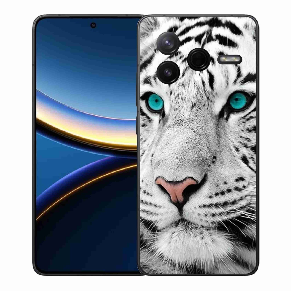 Gélový kryt mmCase na Xiaomi Poco F7 Pro - biely tiger