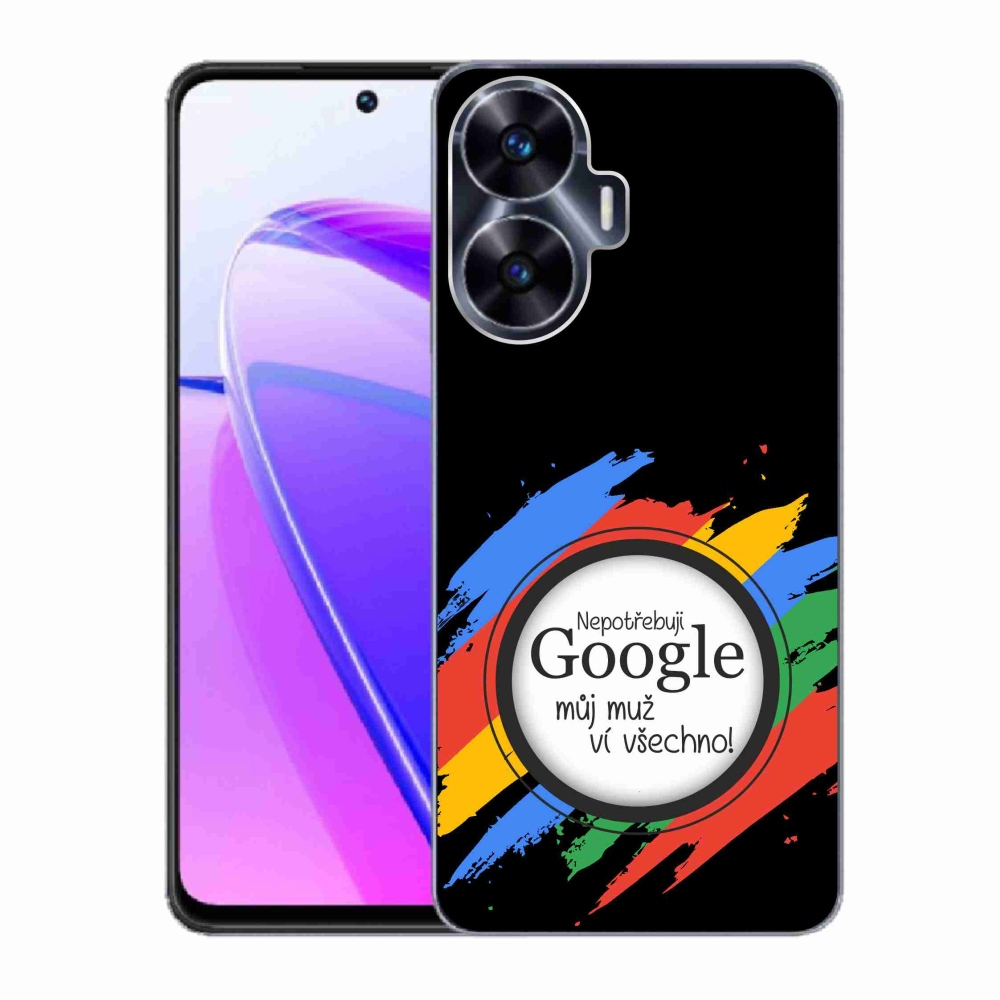 Gélový kryt mmCase na Realme C55 - muž vie všetko čierne pozadie