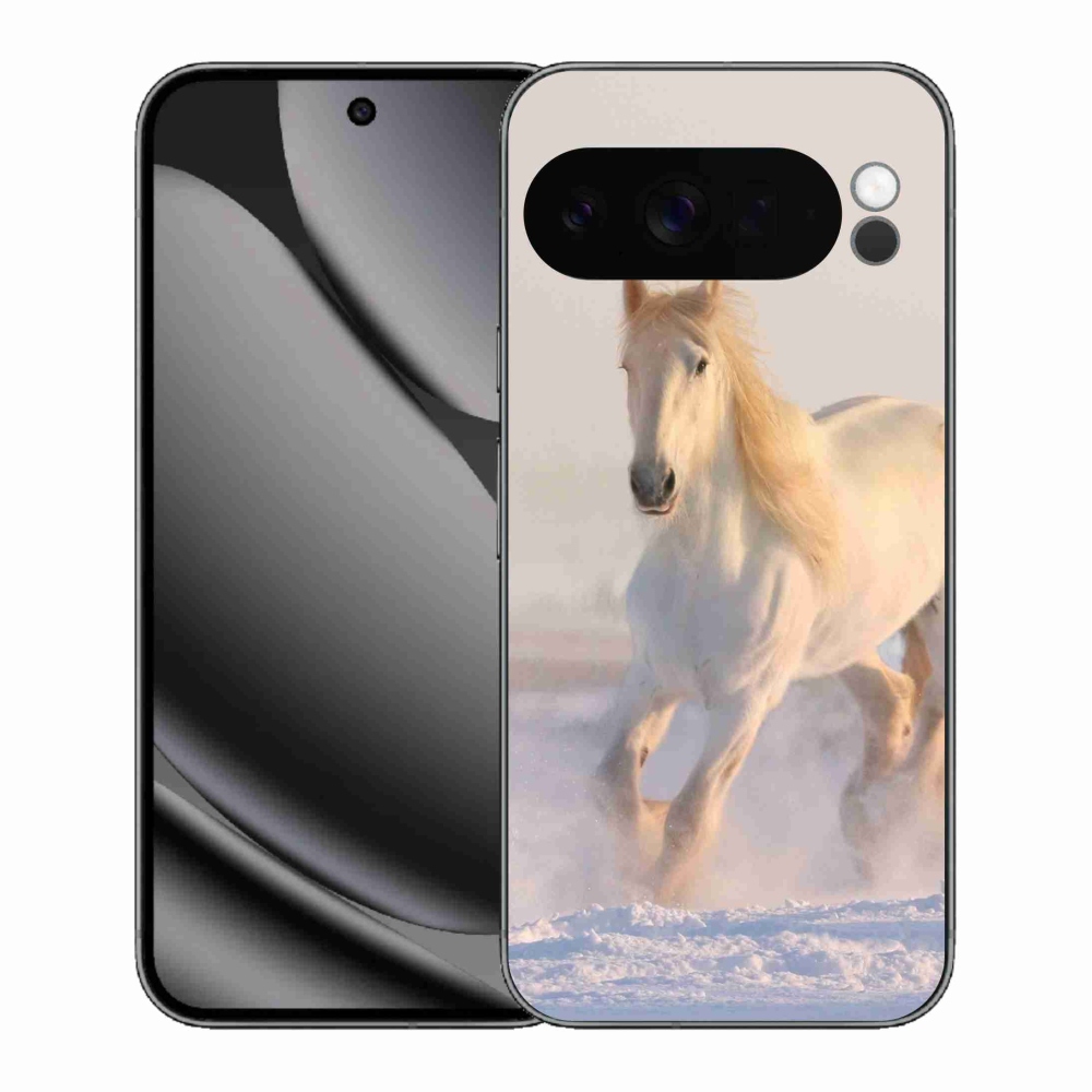 Gélový kryt mmCase na Google Pixel 10 Pro XL - kôň v snehu