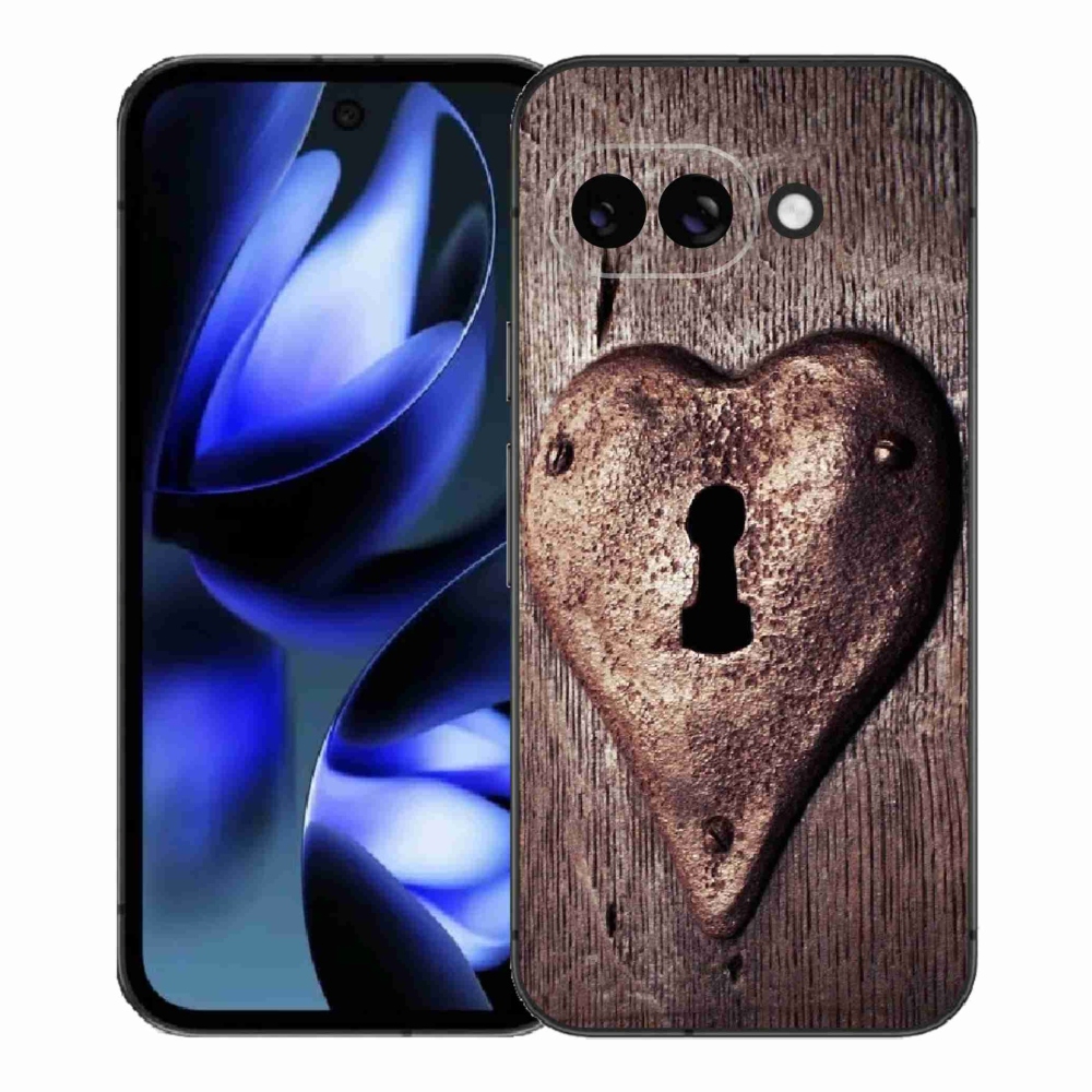 Gélový kryt mmCase na Google Pixel 9a - zámok v tvare srdca