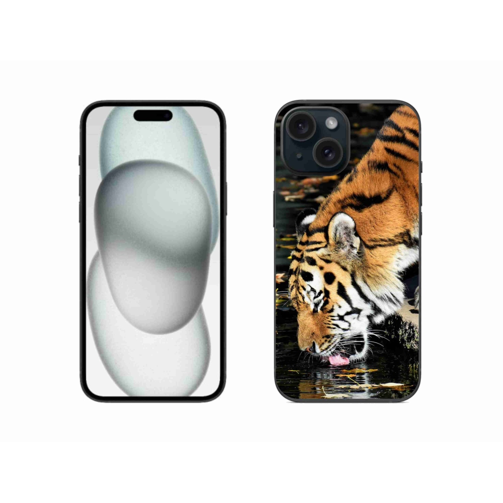 Gélový kryt mmCase na iPhone 15 - smädný tiger