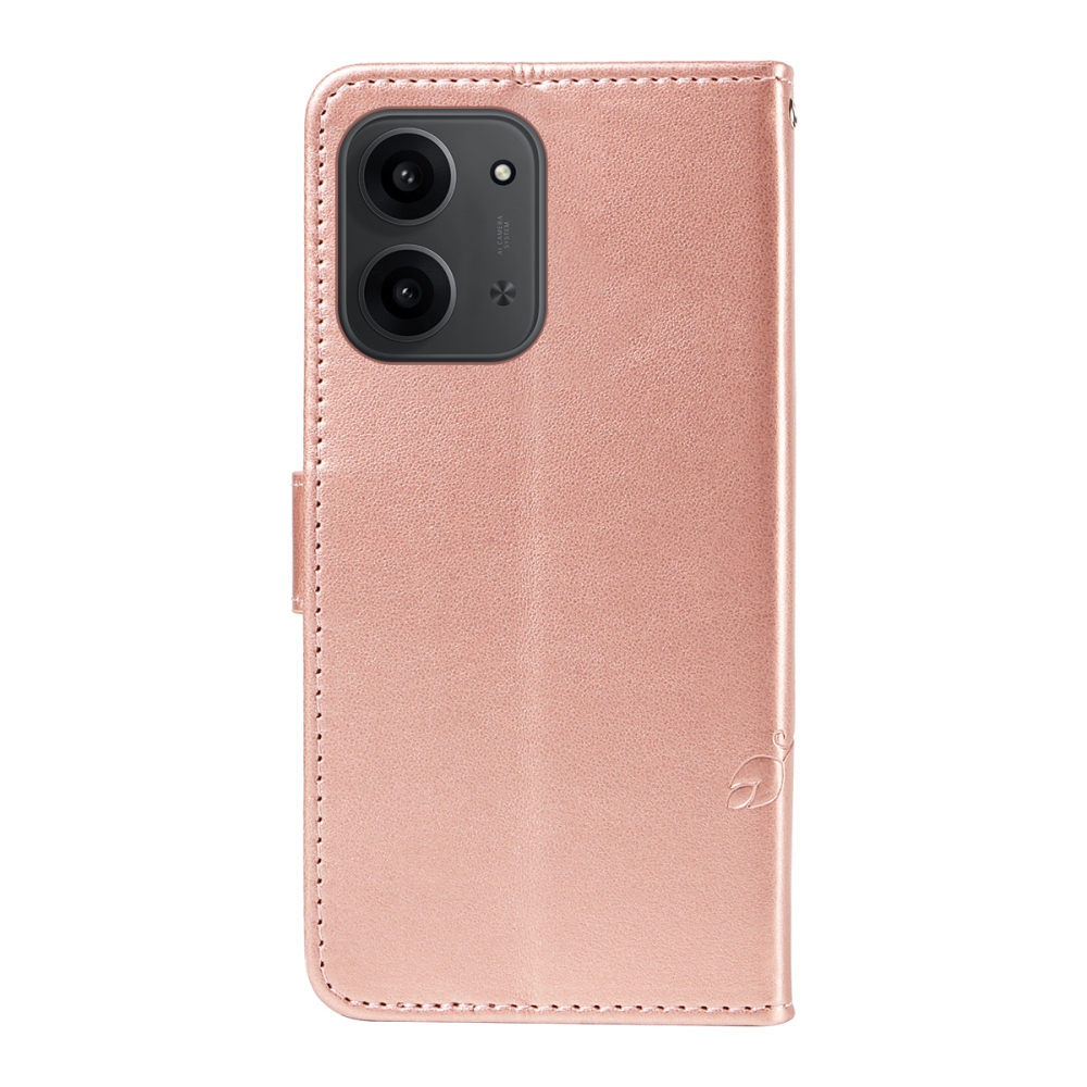 Flowers knižkové púzdro na Xiaomi Redmi 15C 4G/5G (173mm) - ružovozlaté