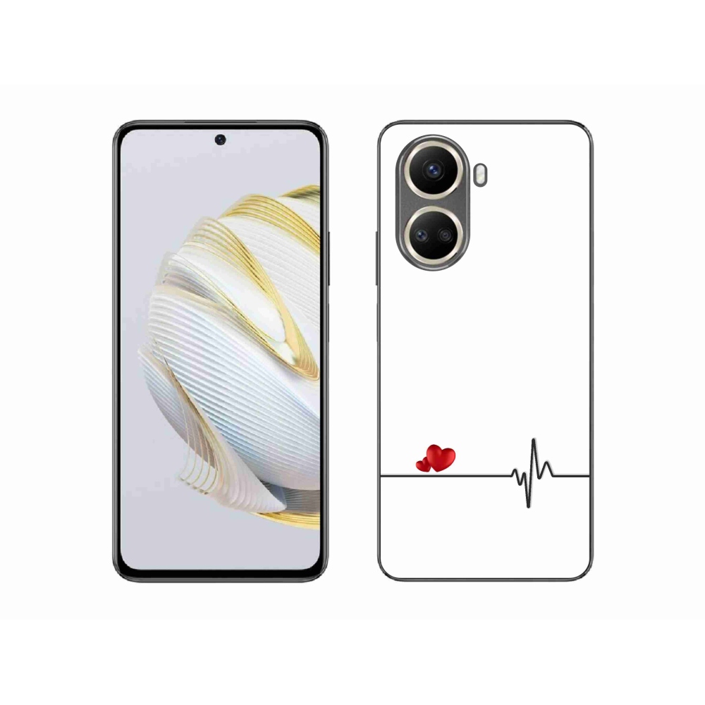 Gélový kryt mmCase na Huawei Nova 10 SE - srdce a tep biele pozadie