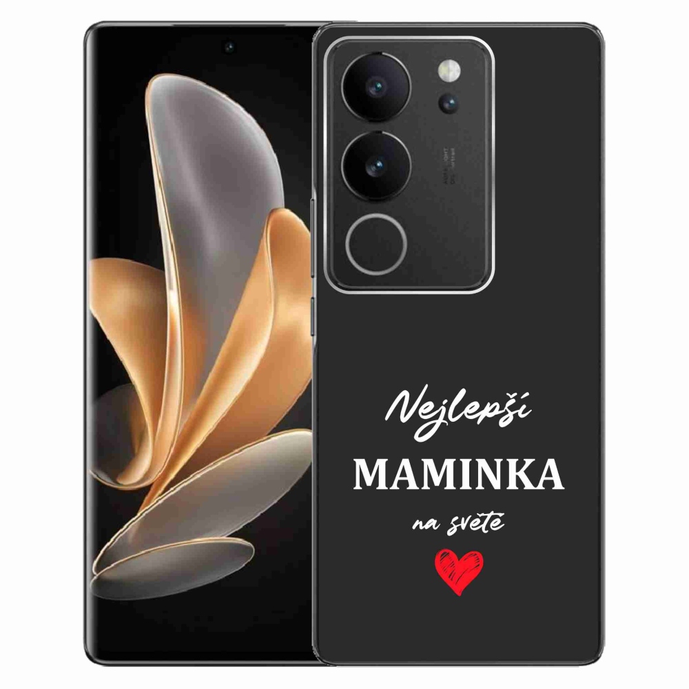 Gélový kryt mmCase na Vivo V29 5G - najlepšia mamička 1 čierne pozadie
