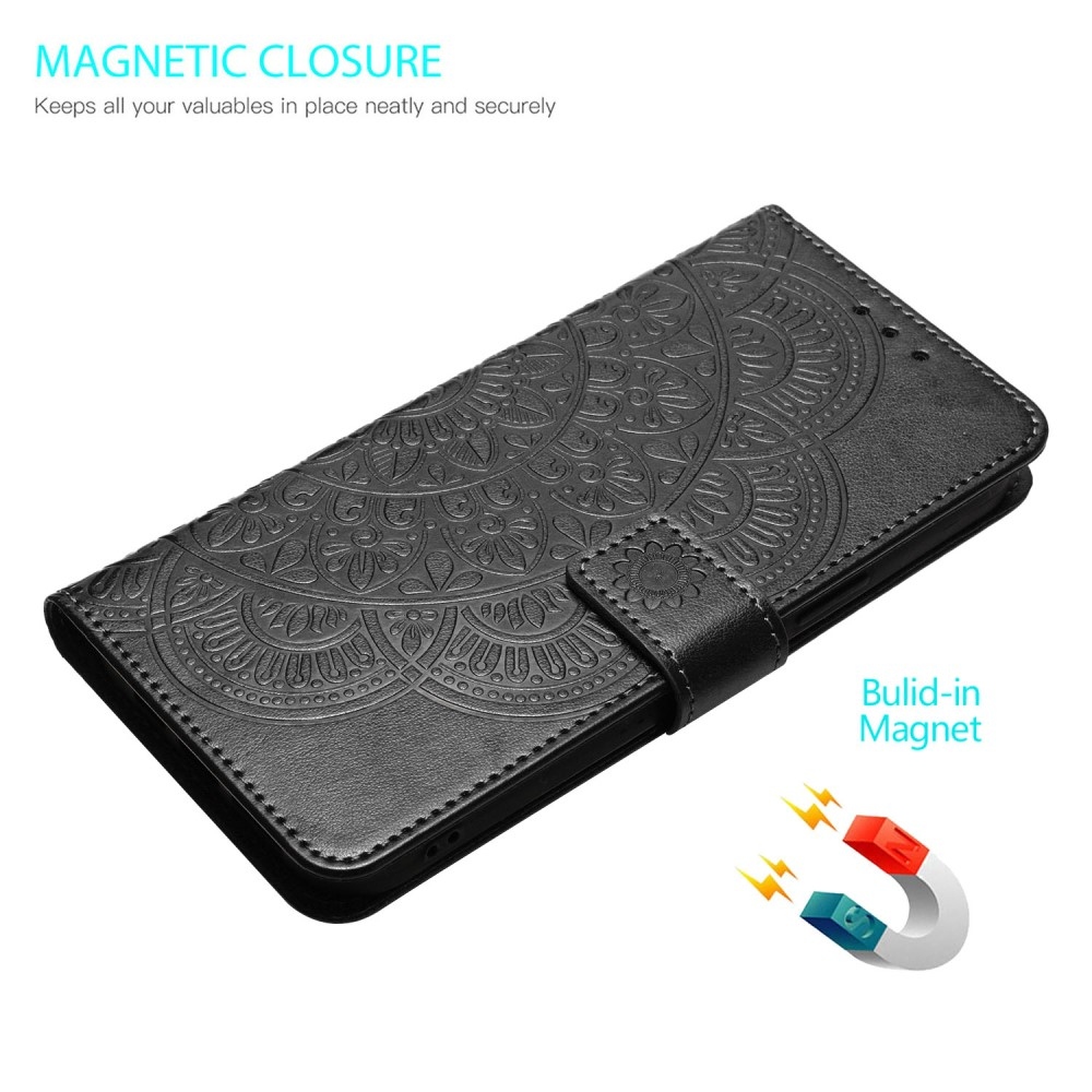 Mandala knižkové púzdro na Xiaomi Redmi 13C 5G - čierne