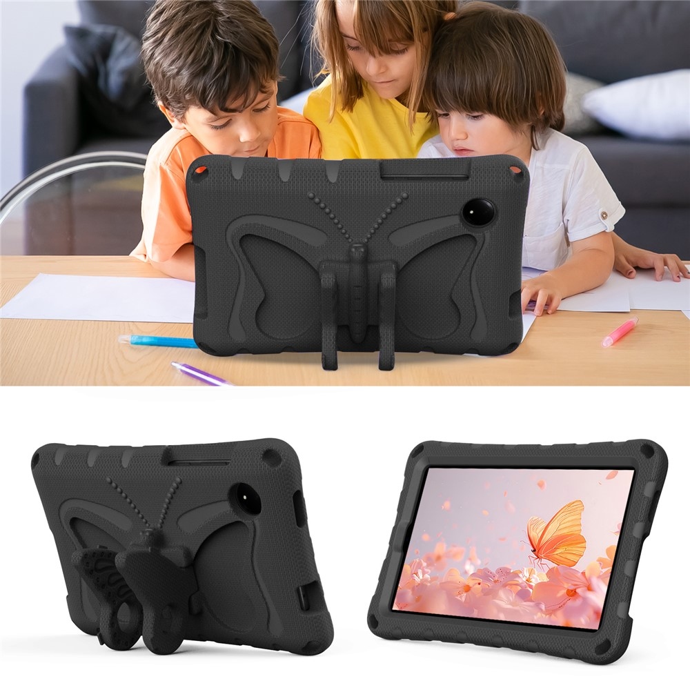 Kids Butterfly EVA odolné púzdro s popruhom na tablet Xiaomi Redmi Pad SE 8.7 - čierne