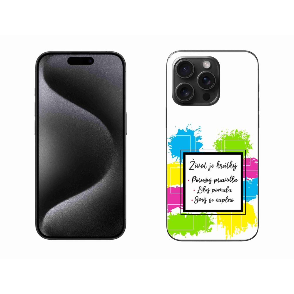 Gélový kryt mmCase na iPhone 15 Pro Max - citát 5 biele pozadie