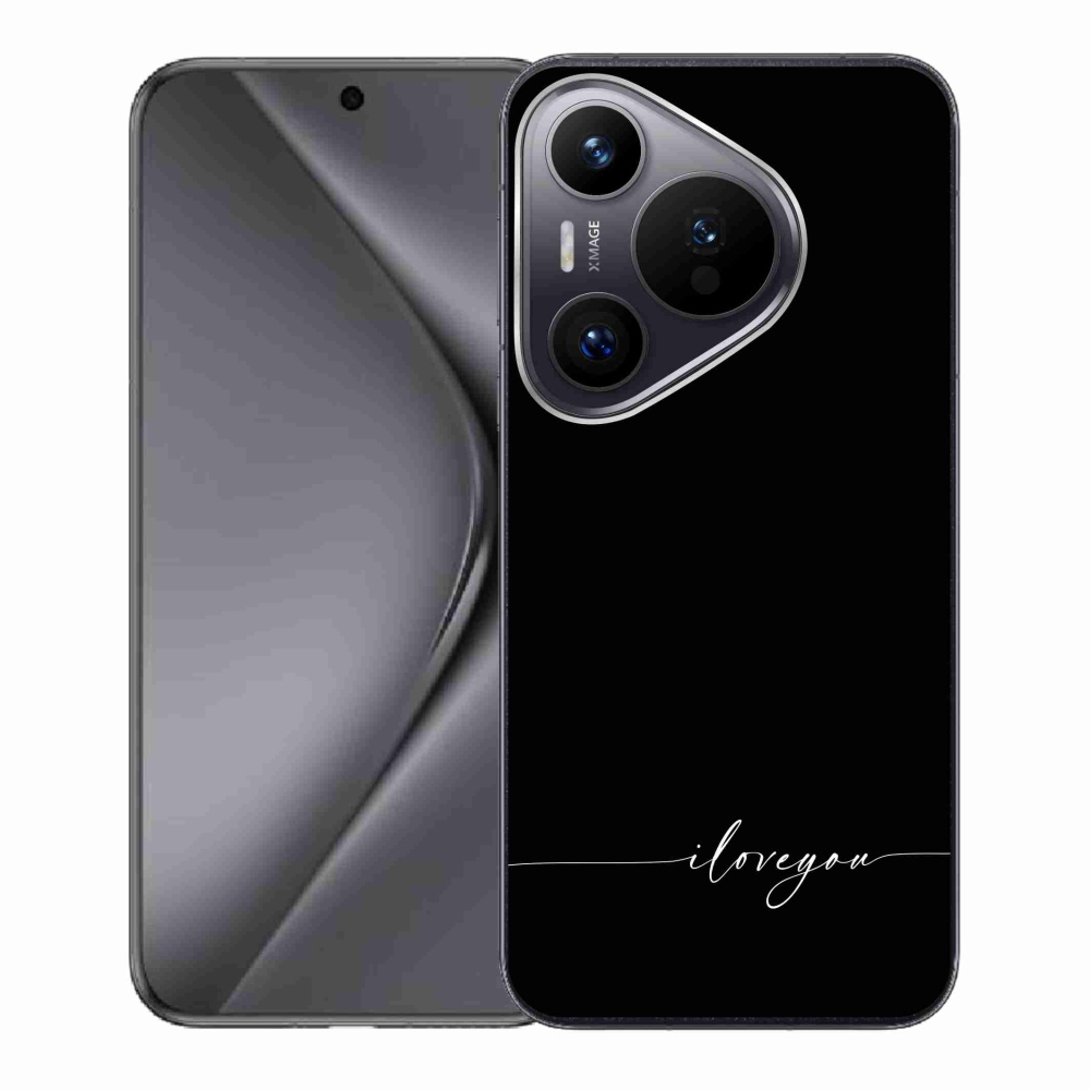 Gélový kryt mmCase na Huawei Pura 70 - I love you čierne pozadie