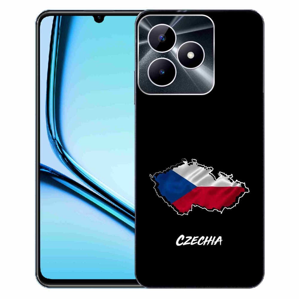 Gélový kryt mmCase na Realme Note 50 - Czechia čierne pozadie