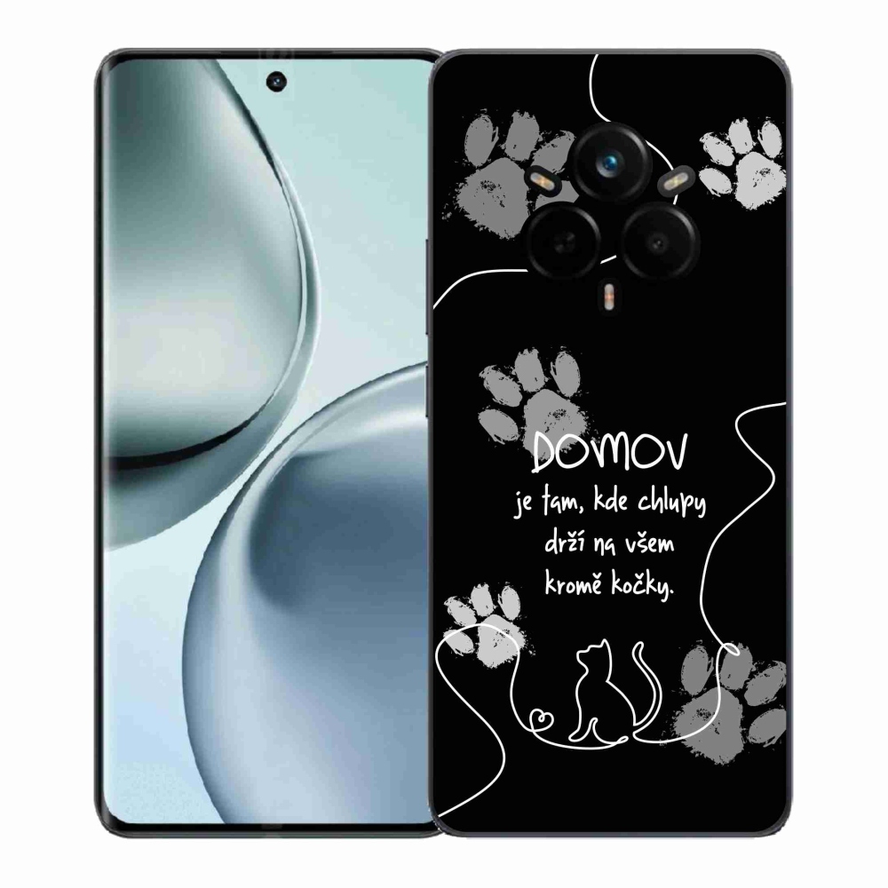 Gélový kryt mmCase na Realme 14 Pro+ 5G - mačacie motív čierne pozadie