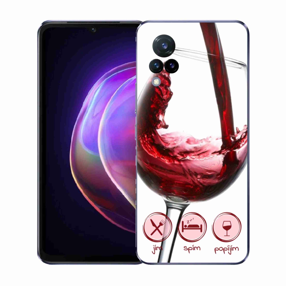 Gélový kryt mmCase na Vivo V21 4G/5G - pohár vína červené