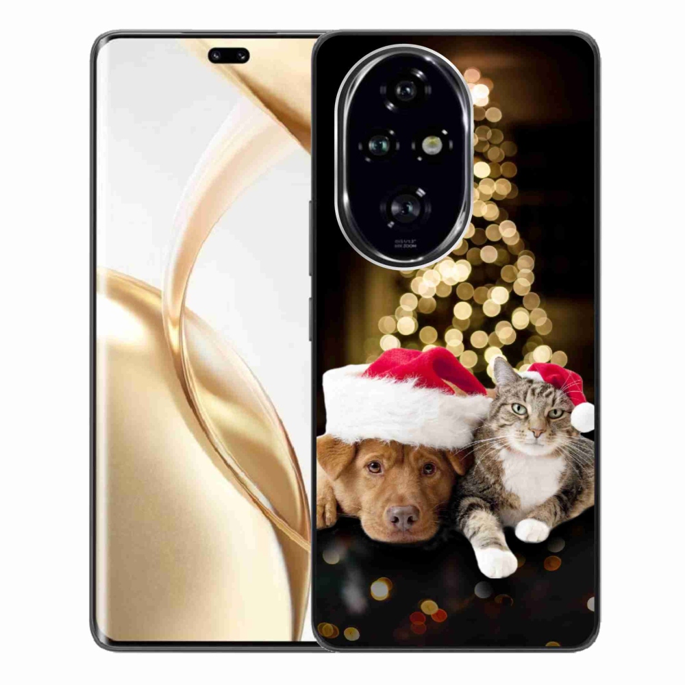 Gélový kryt mmCase na Honor 200 Pro 5G - vianočný pes a mačka
