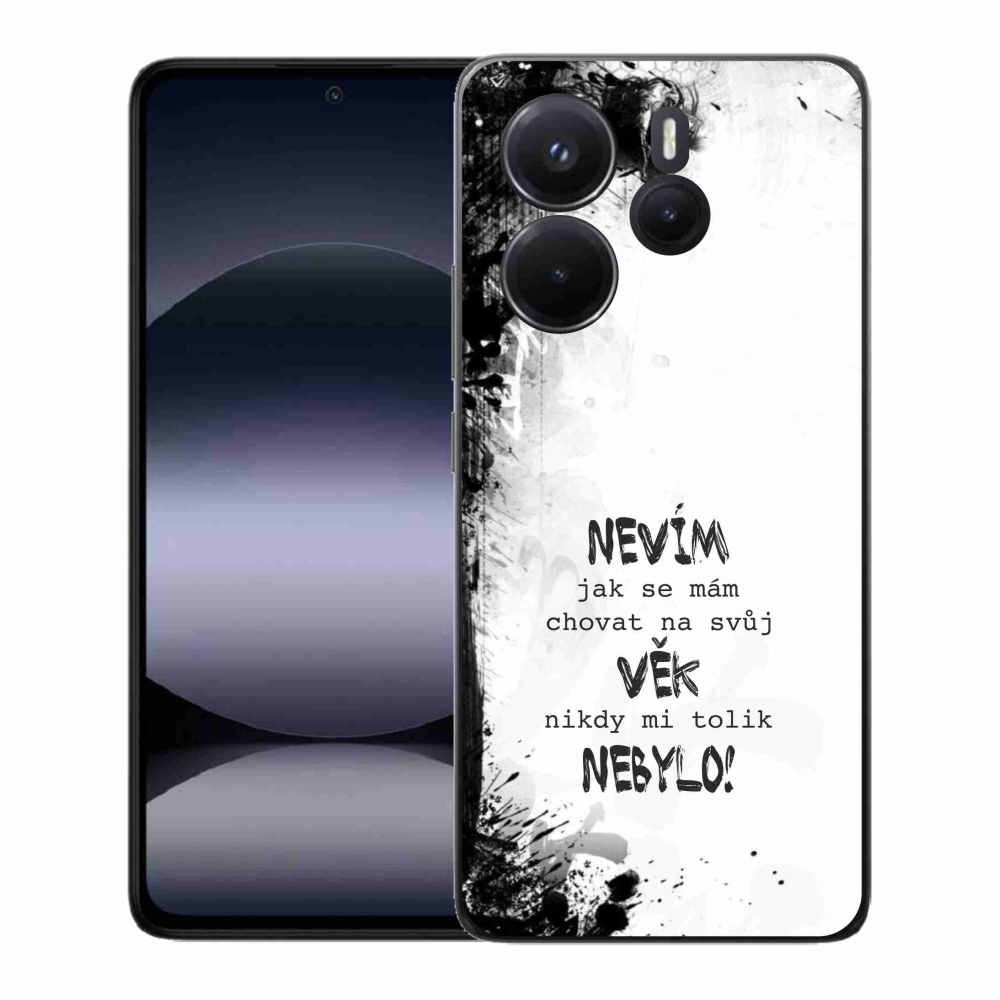 Gélový kryt mmCase na Xiaomi Redmi Note 14 - vtipný text 14 biele pozadie