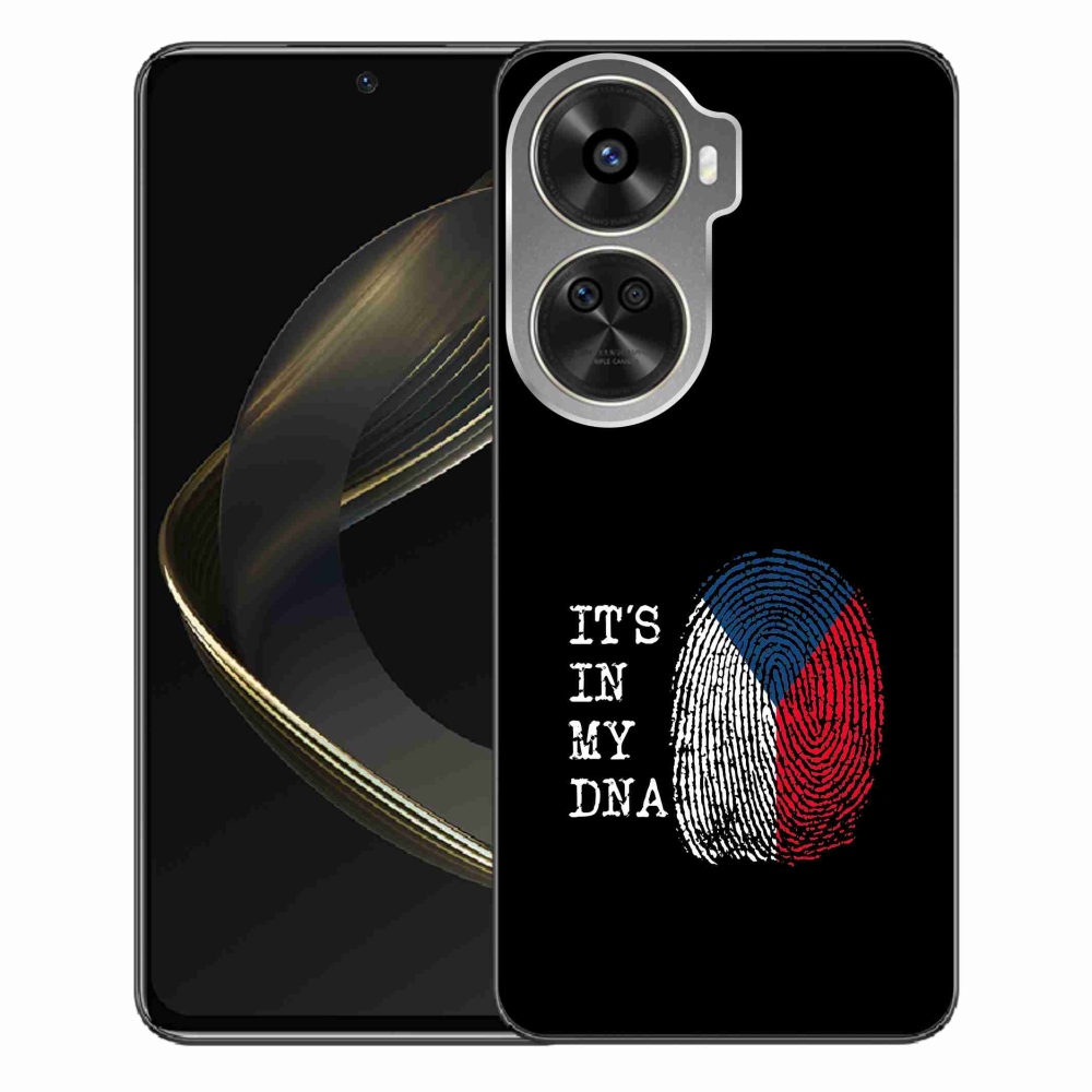 Gélový kryt mmCase na Huawei Nova 12 SE - vlajka odtlačok prsta čierne pozadie