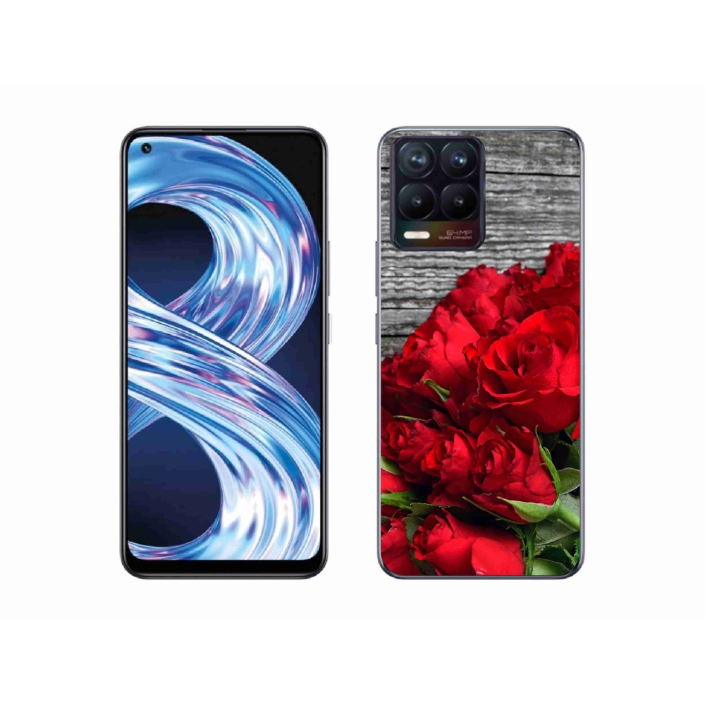 Gélový kryt mmCase na Realme 8 Pro - červené ruže