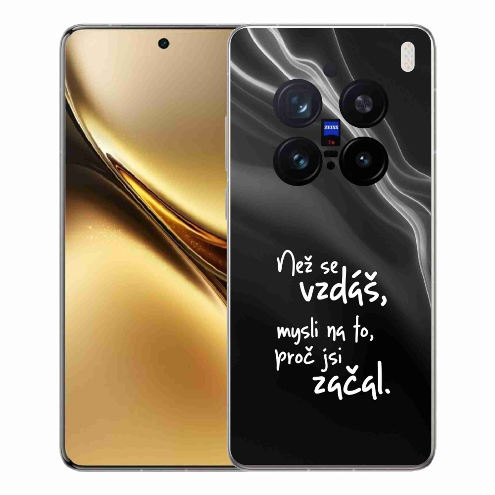 Gélový kryt mmCase na Vivo X200 Pro 5G - citát 2 čierne pozadie