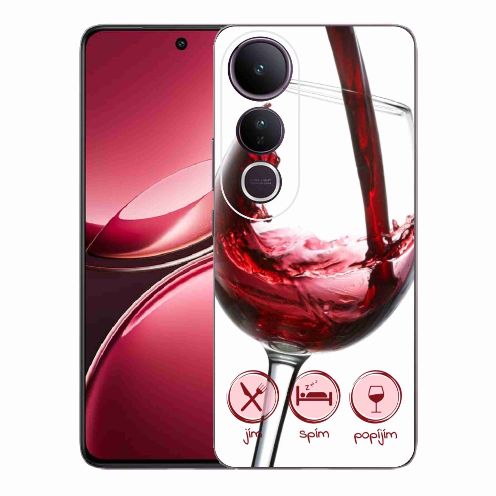 Gélový kryt mmCase na Vivo V50 Lite 4G/5G - pohár vína červené