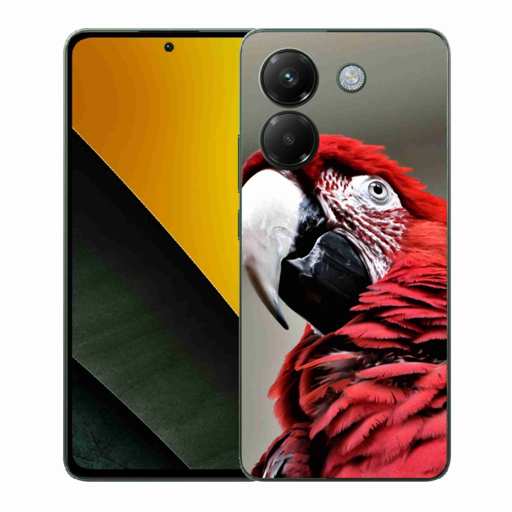 Gélový kryt mmCase na Xiaomi Poco M7 Pro 5G - papagáj ara červený