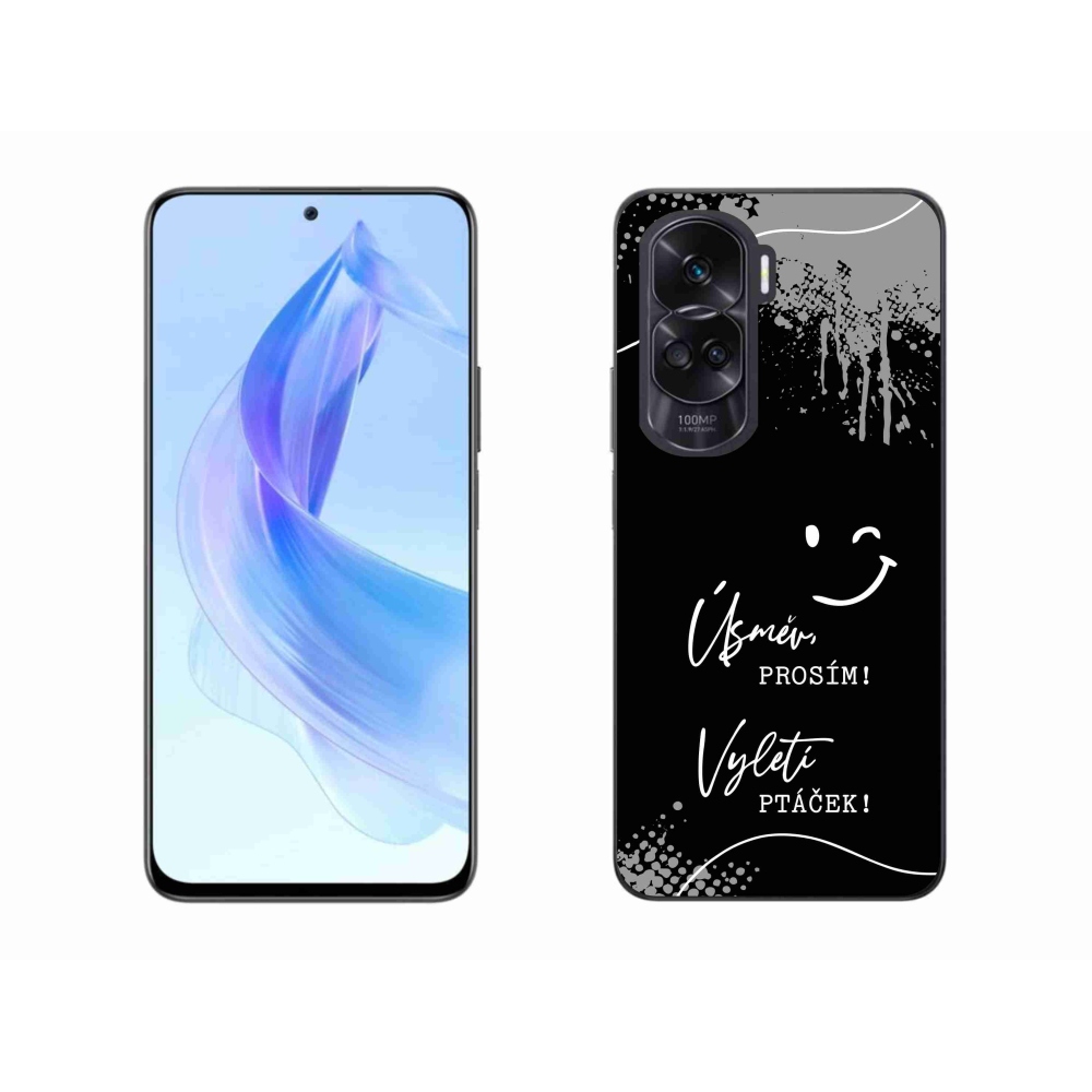 Gélový kryt mmCase na Honor 90 Lite - vtipný text 4 čierne pozadie