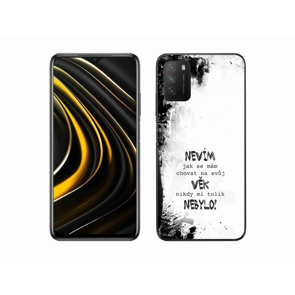 Gélový kryt mmCase na Xiaomi Poco M3 - vtipný text 14 biele pozadie