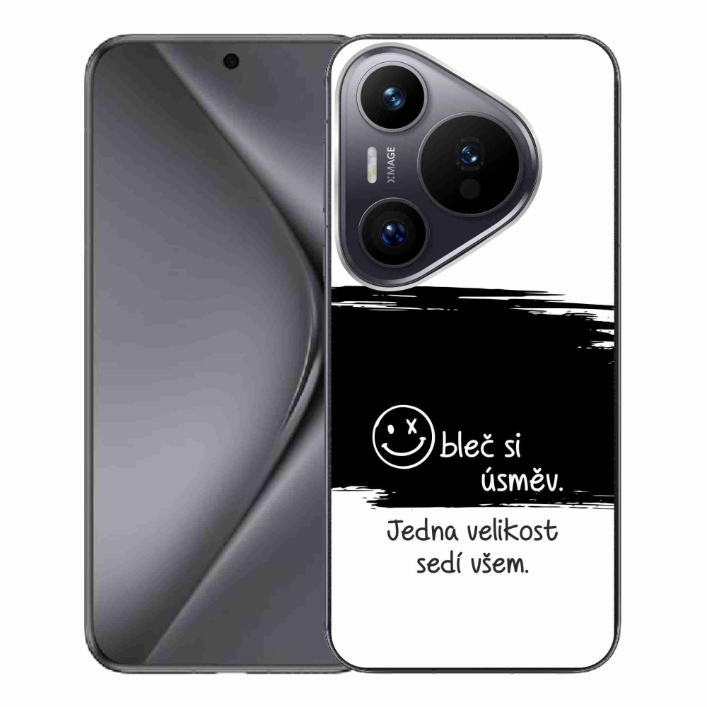 Gélový kryt mmCase na Huawei Pura 70 Pro - vtipný text 8 čiernobiele pozadie