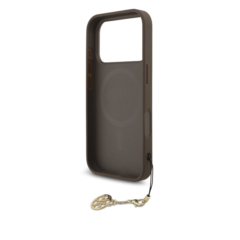 Guess 4G Charm Zadný kryt pre iPhone 17 Pro Tone on Tone Brown