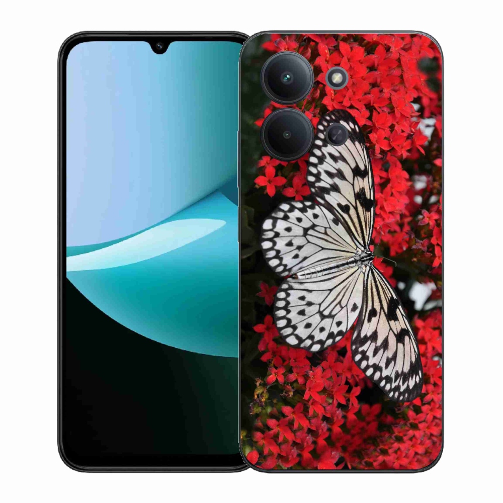 Gélový kryt mmCase na Xiaomi Redmi 15C 4G (171mm)/Poco C85 4G (171mm) - čiernobiely motýľ 1