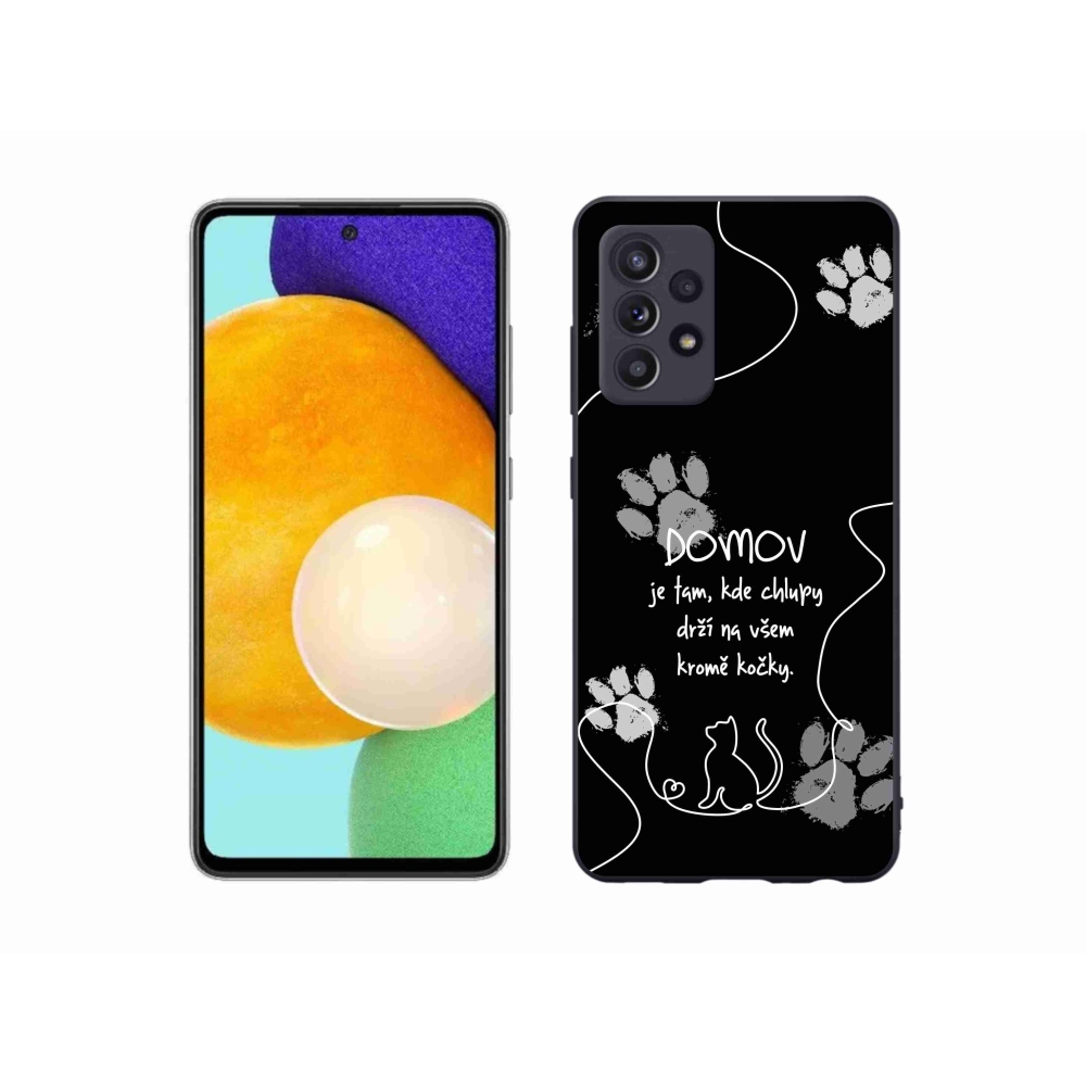 Gélový kryt mmCase na Samsung Galaxy A52/A52 5G - mačacie motív čierne pozadie