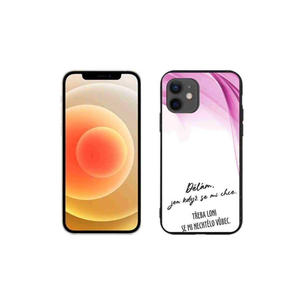 Gélový kryt mmCase na iPhone 12 mini - vtipný text 12 biele pozadie