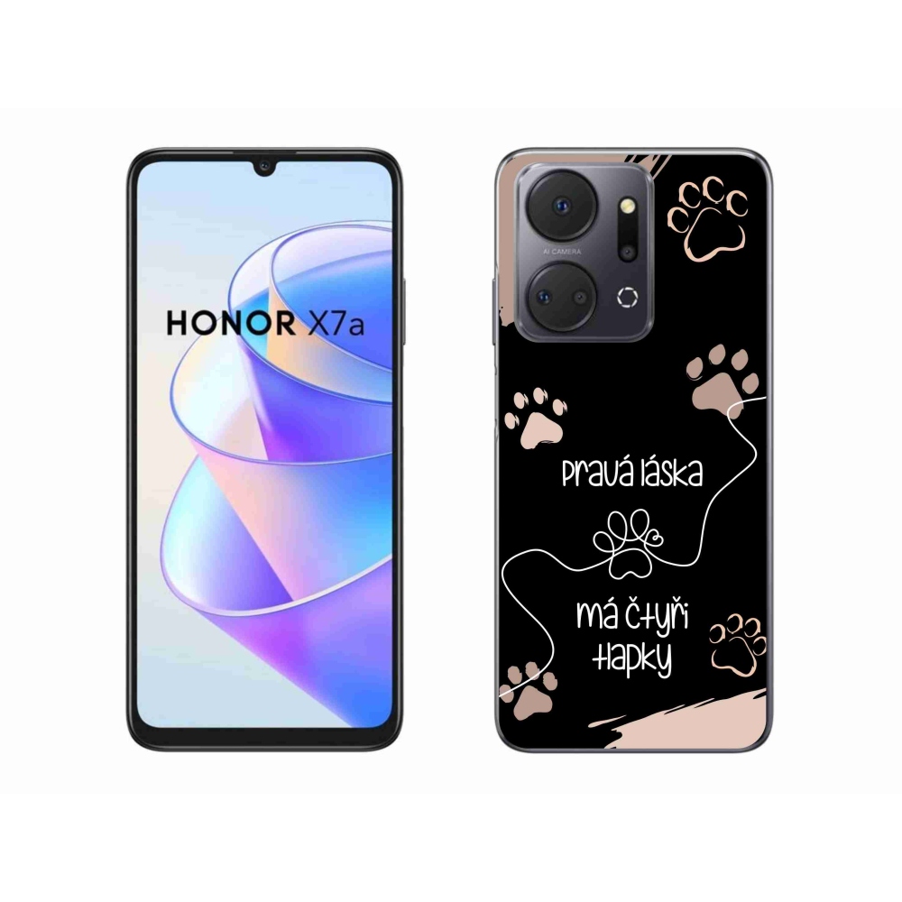 Gélový kryt mmCase na Honor X7a - psí motív 1 čierne pozadie