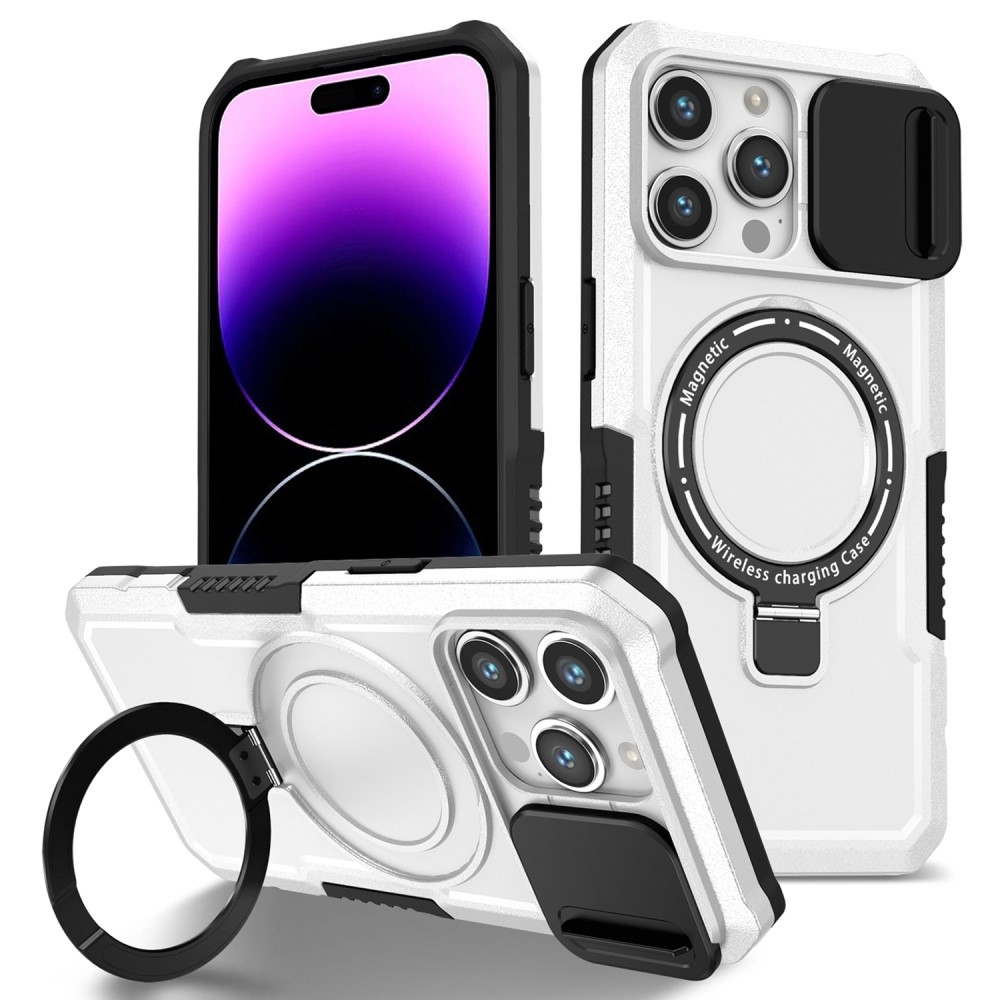 Military odolný kryt s MagSafe na iPhone 14 Pro Max - čierny/biely