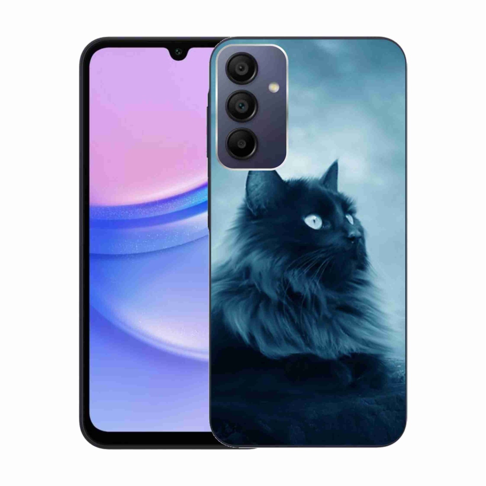 Gélový obal mmCase na Samsung Galaxy A15 4G/5G - čierna mačka 1