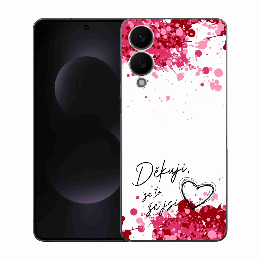 Gélový kryt mmCase na Samsung Galaxy S25 Edge - zamilovaný text 2 biele pozadie