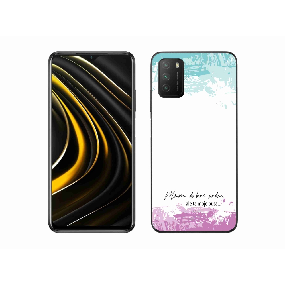 Gélový kryt mmCase na Xiaomi Poco M3 - vtipný text 3 biele pozadie